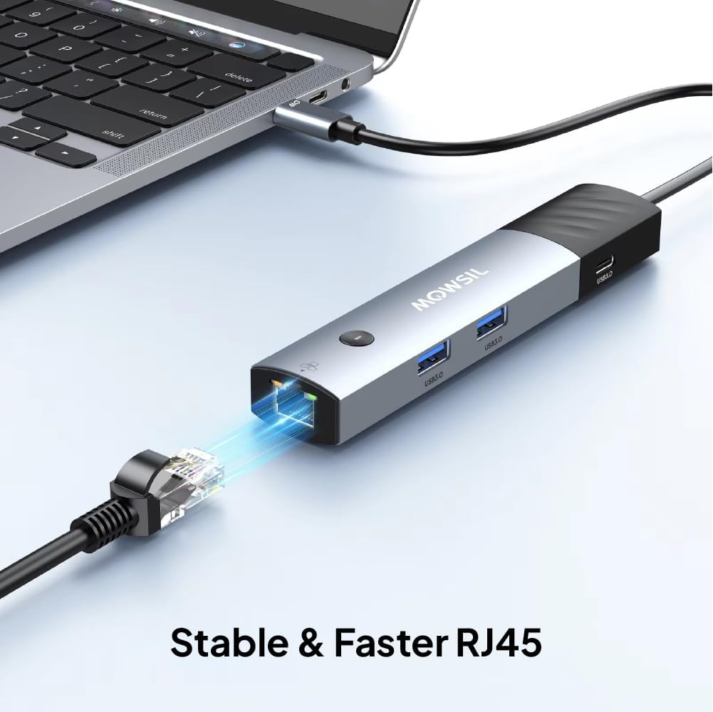 موزع USB C من Mowsil 6 في 1 مع مفتاح HDMI