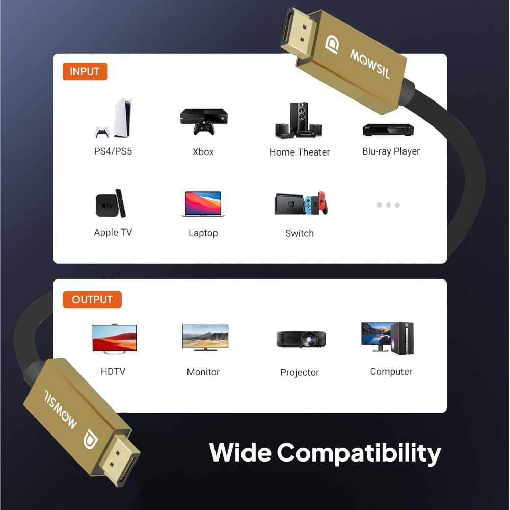 كابل Mowsil DP 8K 60Hz 1.4