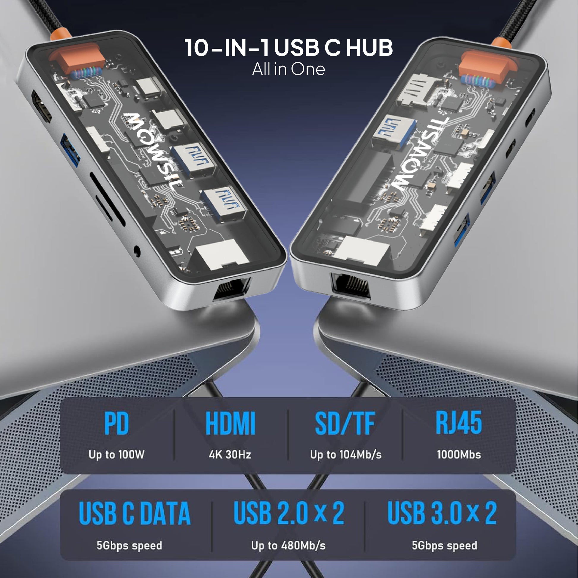 Mowsil 10-in-1 USB-C