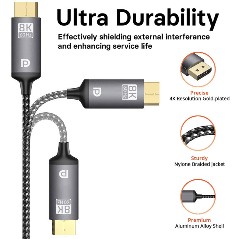 Mowsil DP 8K 60Hz 1.4 Cable Braided