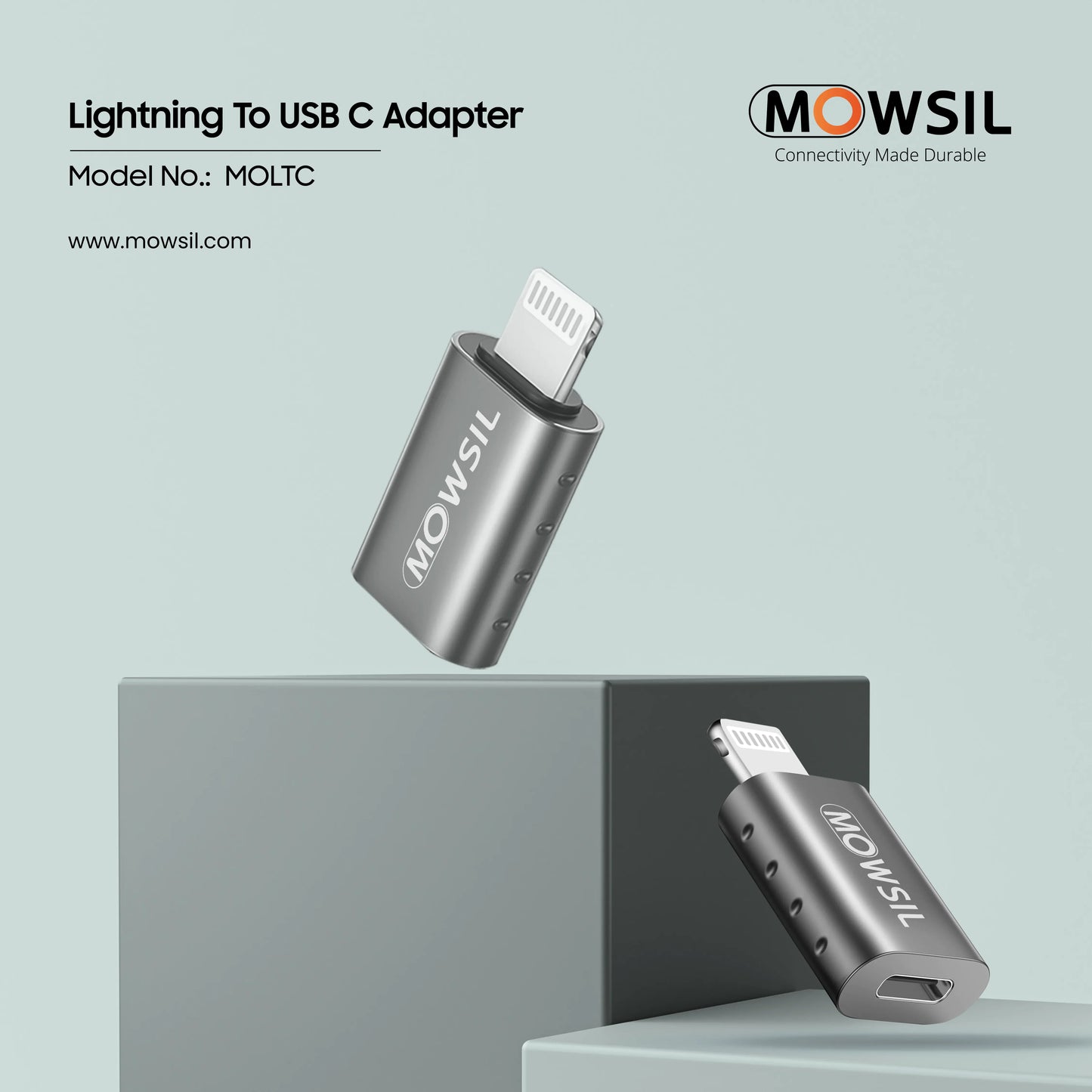 محول Mowsil Lightning ذكر إلى USB C أنثى لجهاز iPhone OTG
