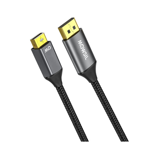 Mowsil Mini DisplayPort to DisplayPort Cable – 4K@60Hz, Gold-Plated, High-Speed Mini DP to DP Cable for Mac & PC