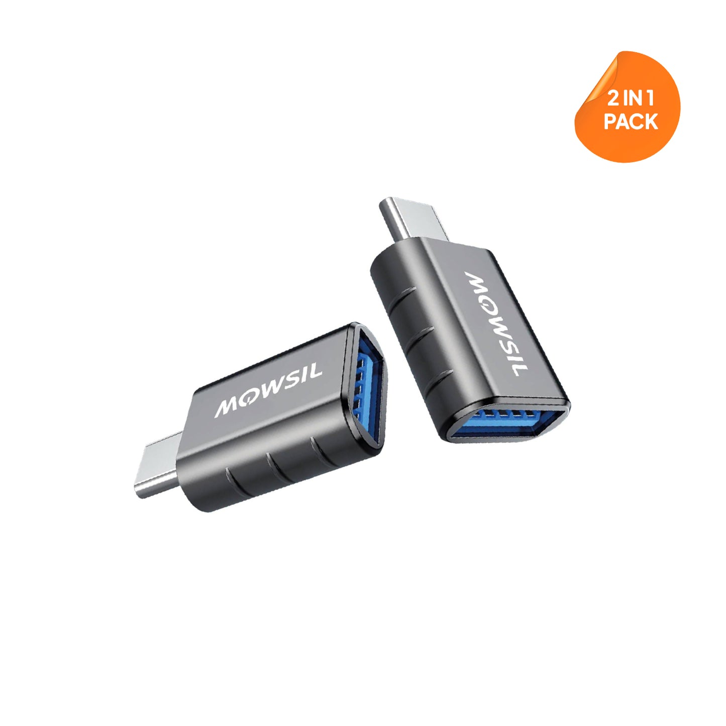 Mowsil USB-C to USB-A OTG Adapter 5Gbps | High-Speed Data & Charging Converter for MacBook, iPad & Android