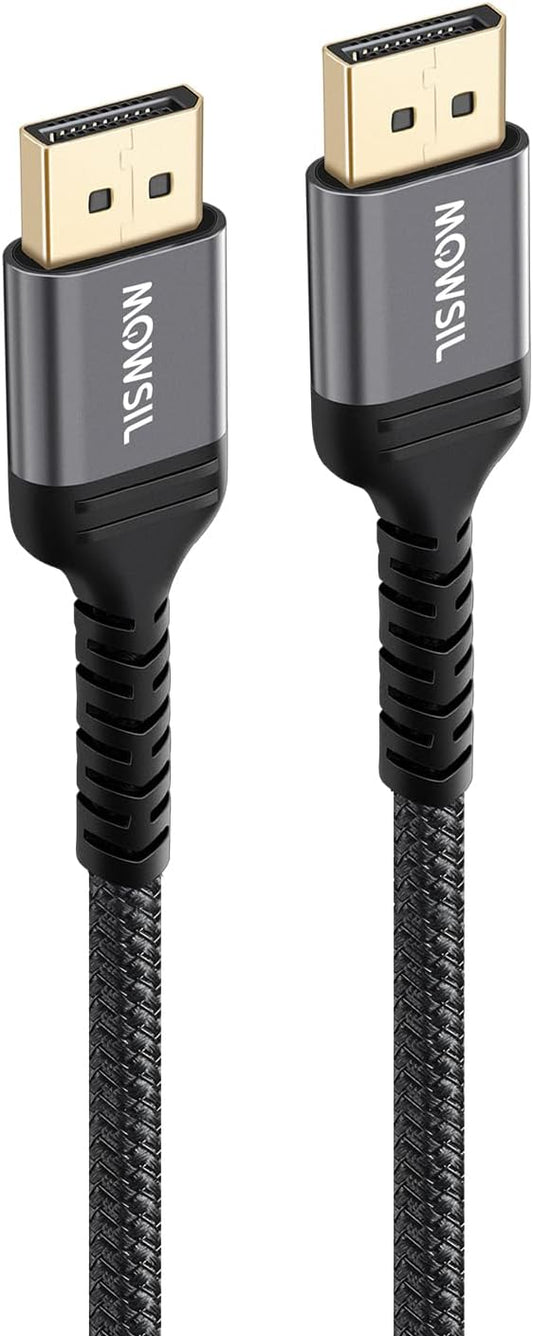 Mowsil 4K DisplayPort Cable DP 1.2 | 4K@60Hz 2K@165Hz Gold-Plated Braided High-Speed Cable for PC & Gaming Monitor