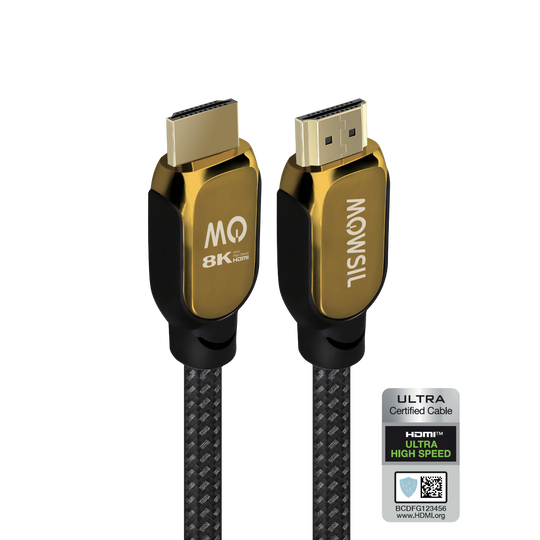 Mowsil 8K HDMI 2.1 Cable – 48Gbps Ultra High-Speed, 8K@60Hz, 4K@120Hz, Braided, Gold-Plated Connectors