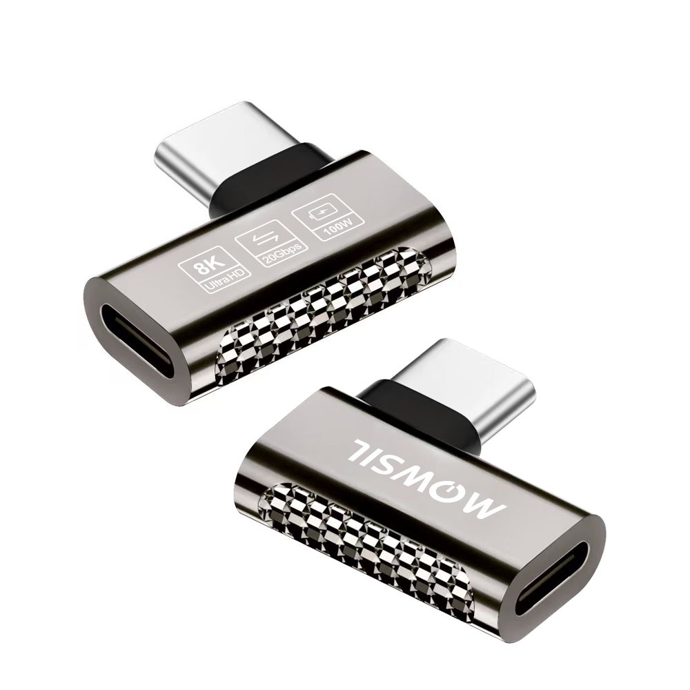 USB-C 90 Horizontal 8K Adapter (Male to Female) 2 Pack