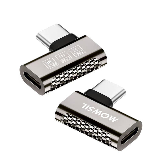 USB-C 90 Horizontal 8K Adapter (Male to Female) 2 Pack