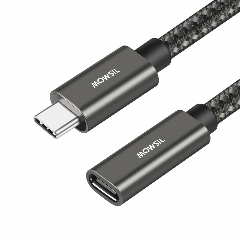 Mowsil USB-C Extension Cable 1.5M, USB 3.2 Gen2 Braided Type-C, 10Gbps Data, 60W PD Fast Charging, 4K@60Hz