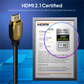 Mowsil 8K HDMI 2.1 Cable – 48Gbps Ultra High-Speed, 8K@60Hz, 4K@120Hz, Braided, Gold-Plated Connectors