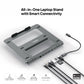 Mowsil Laptop Stand with 8-in-1 USB-C Hub, Adjustable Aluminum Laptop Riser