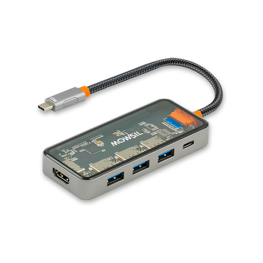 Mowsil 5-in-1 USB-C Hub Adapter | 4K@60Hz HDMI, 100W PD, 3×USB 3.0, USB-C Data Port for MacBook & Laptop