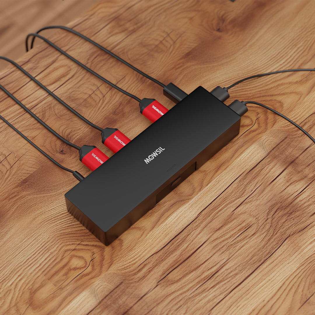 مفتاح Mowsil HDMI KVM ثنائي المنفذ بدقة 4K@60Hz - مشاركة لوحة مفاتيح USB والفأرة والشاشة بين جهازي كمبيوتر/كمبيوتر محمول