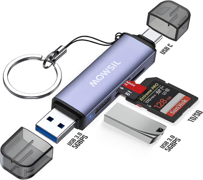 Mowsil SD Card Reader USB 3.0USB C OTG Dual Slot Memory Card Adapter