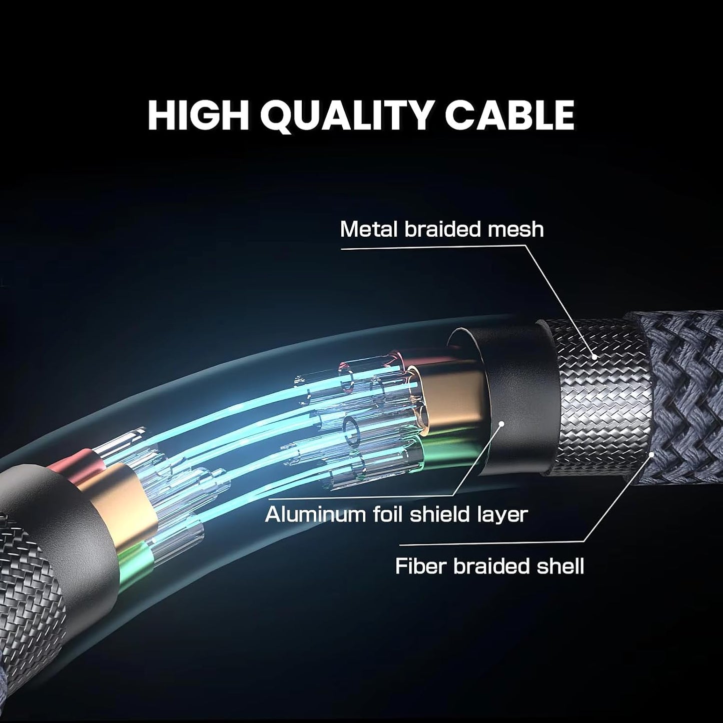 كابل Mowsil DP 4K 60Hz 1.2 مضفر