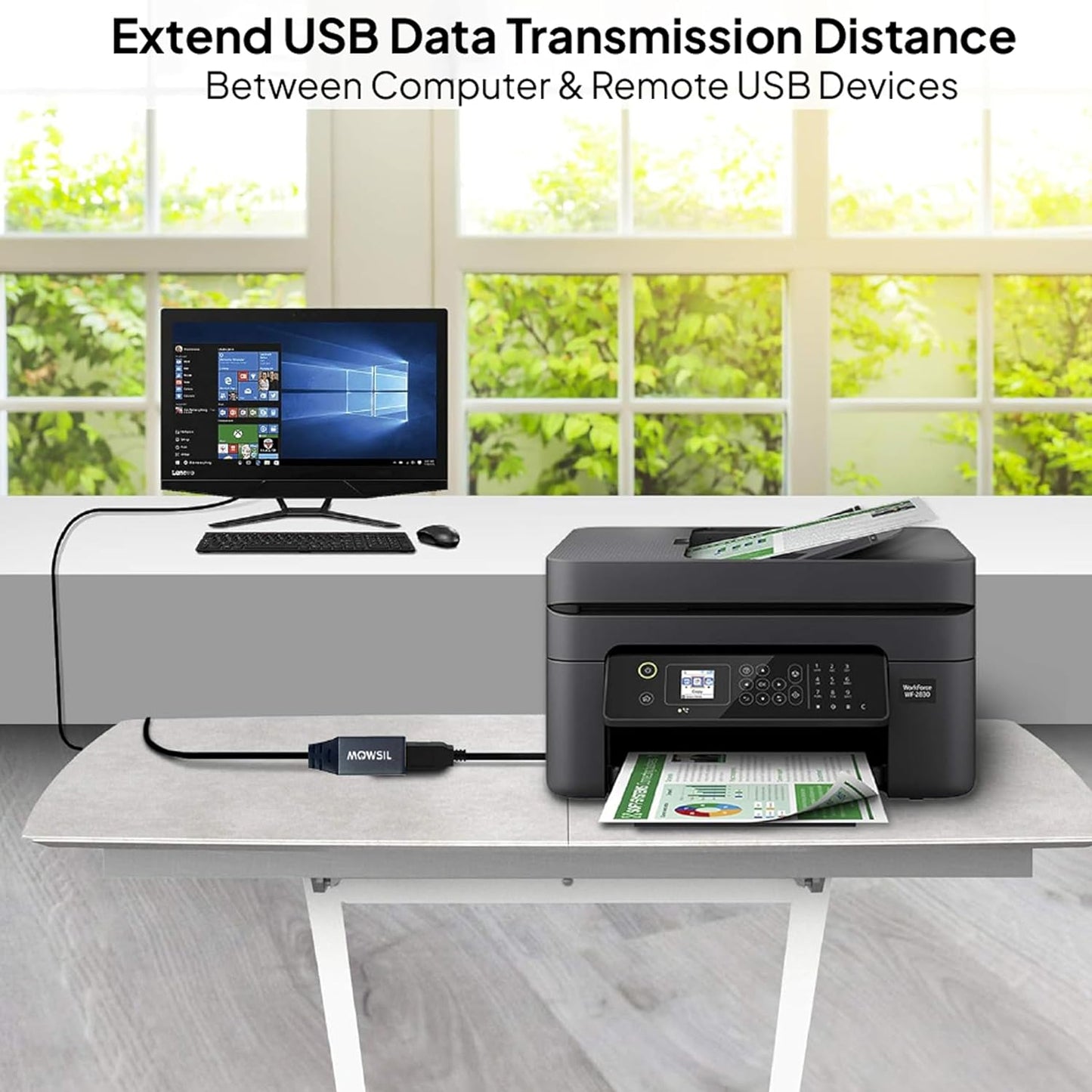 كابل تمديد USB 3.0 من Mowsil يعمل بمنفذ USB