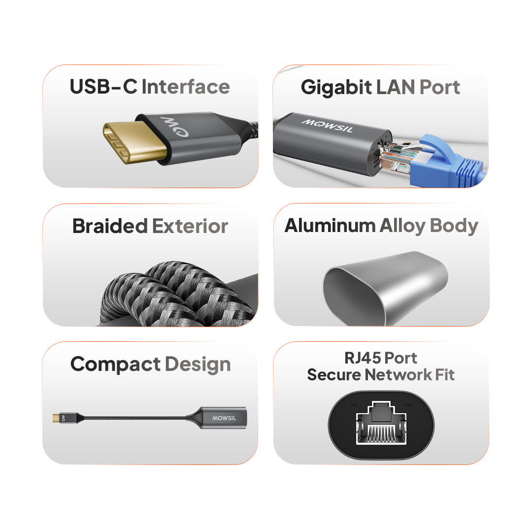 Mowsil USB-C to Ethernet Adapter