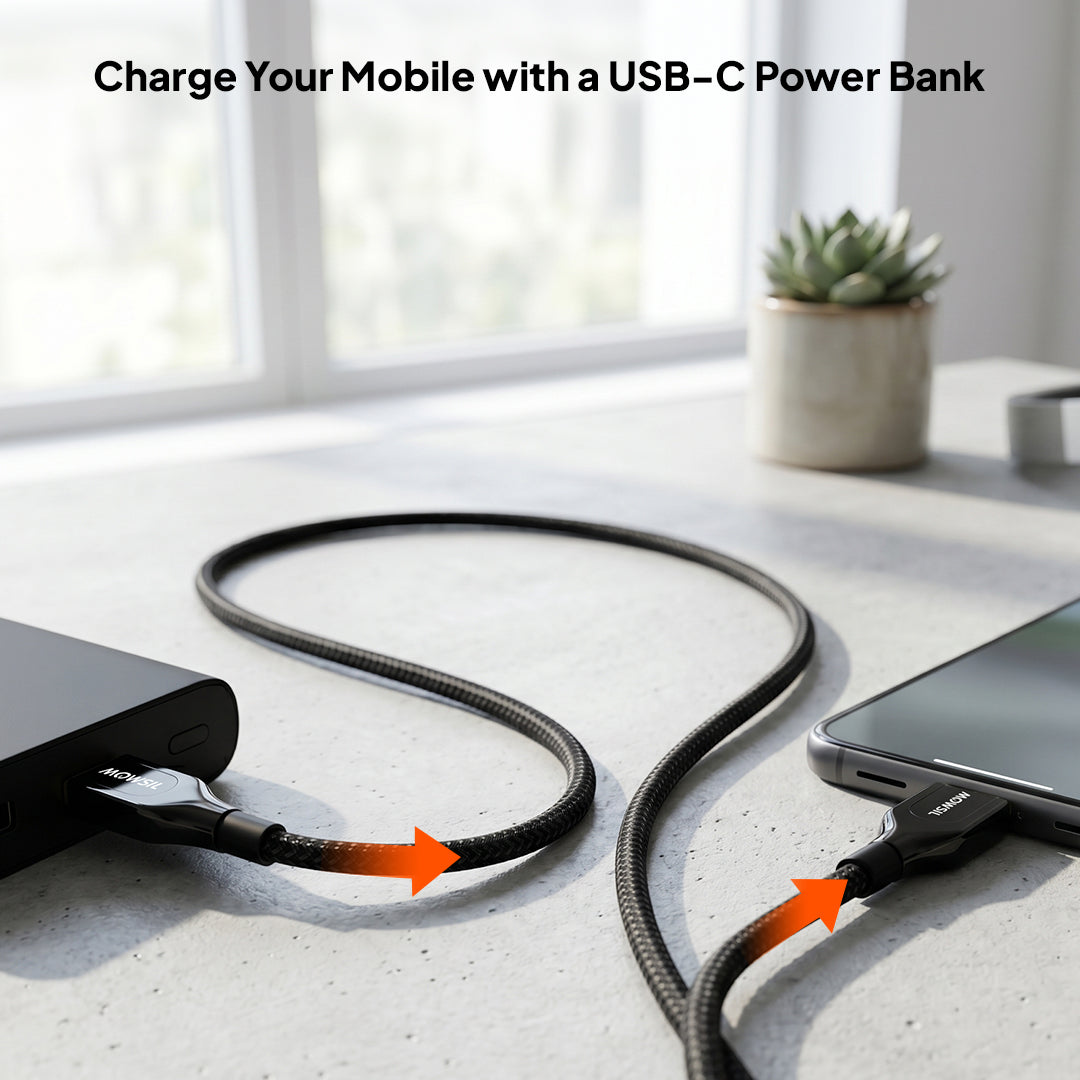 Mowsil USB-C to USB-C PD Fast Charging Cable 100W Type-C Cable, 480Mbps Data Transfer, Zinc Alloy, Nylon Braided for USB-C Phones, Tablets, Laptops