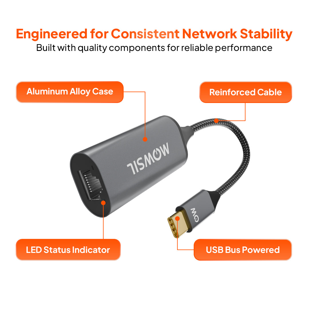 Mowsil USB-C to Ethernet Adapter