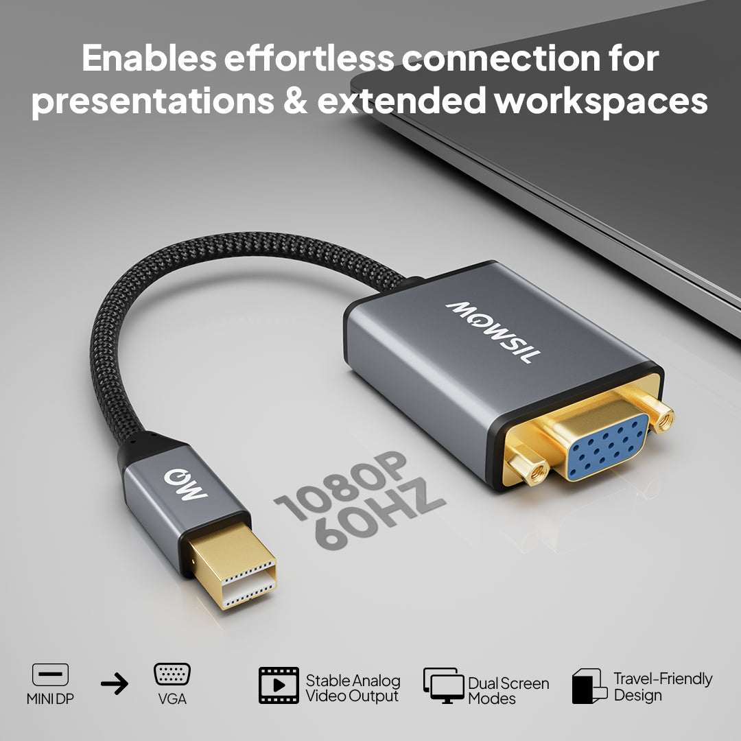 Mowsil Mini DisplayPort to VGA Adapter
