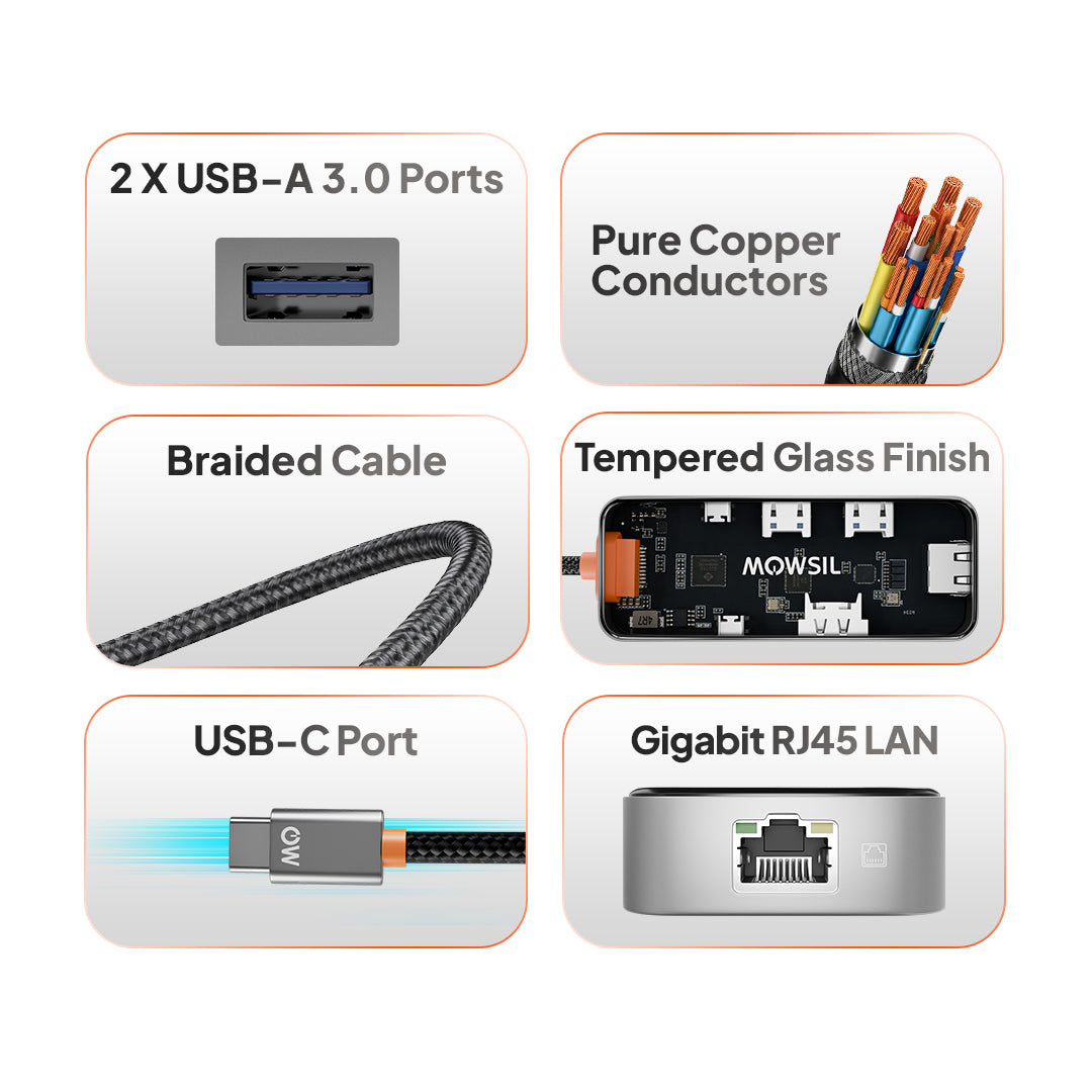 Mowsil 6-in-1 USB-C Hub