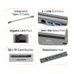 حامل الكمبيوتر المحمول Mowsil مع موزع USB-C 8 في 1، حامل كمبيوتر محمول قابل للتعديل من الألومنيوم