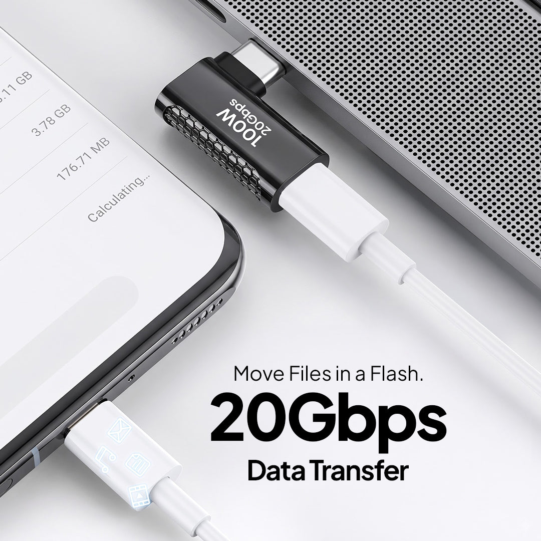 USB-C 90 Horizontal 8K Adapter (Male to Female)