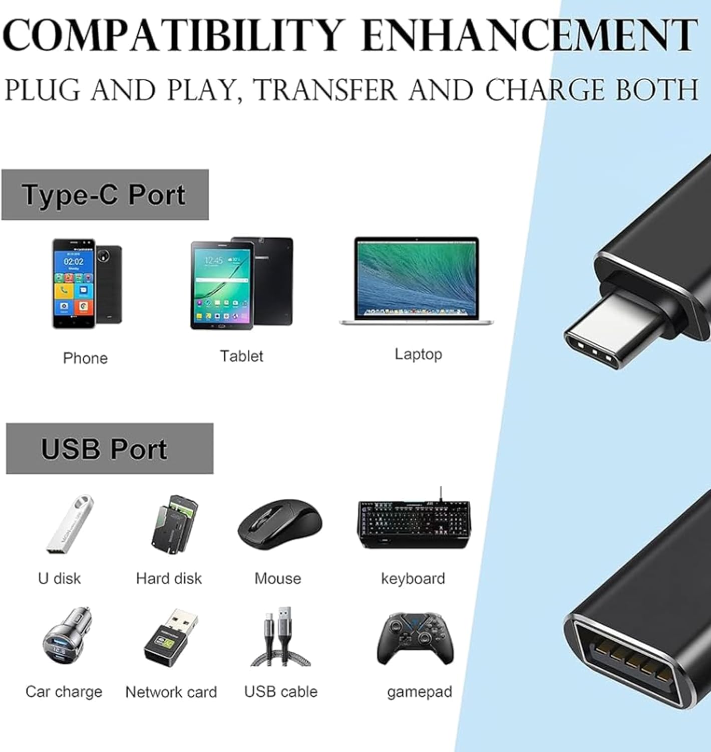 محول Mowsil USB-C إلى USB 2 منفذ