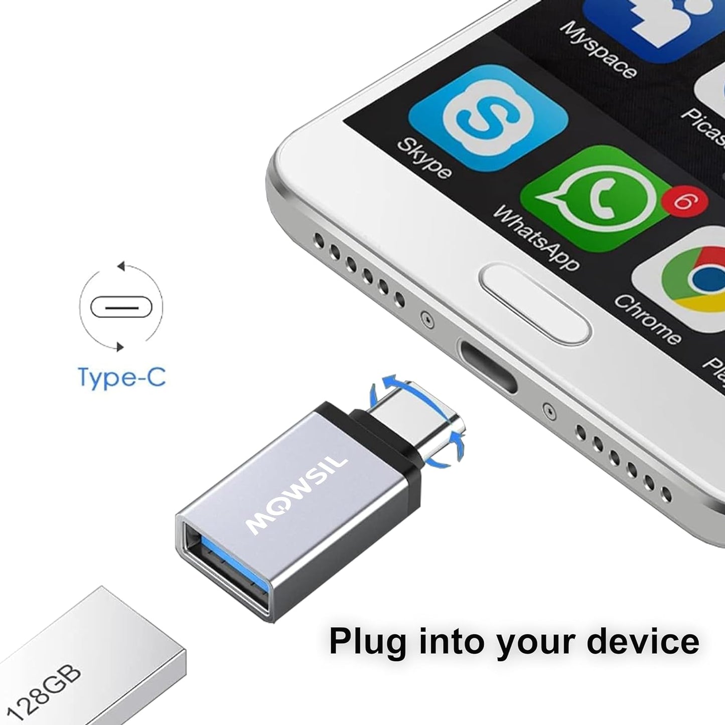 محول Mowsil USB-C إلى USB 2 منفذ