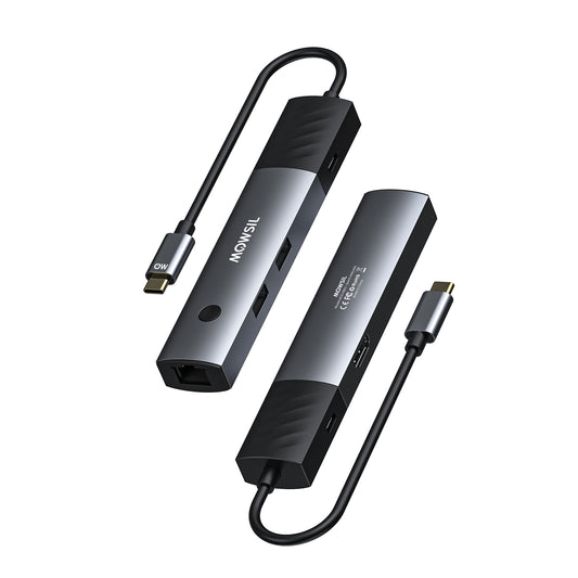 موزع USB C من Mowsil 6 في 1 مع مفتاح HDMI