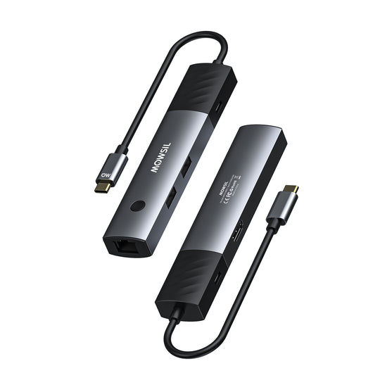 Mowsil 6-in-1 USB-C Hub Docking Station 