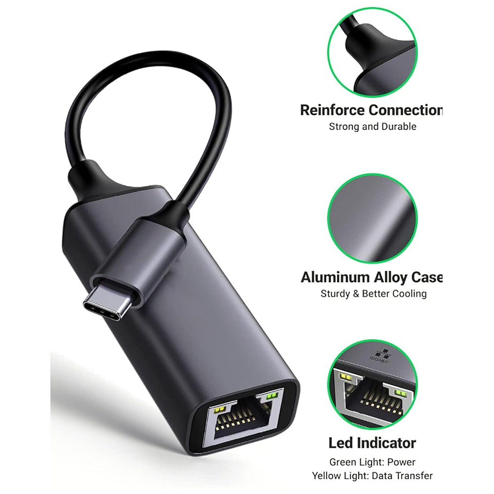 محول Mowsil USB-C إلى Lan Gigabit RJ45