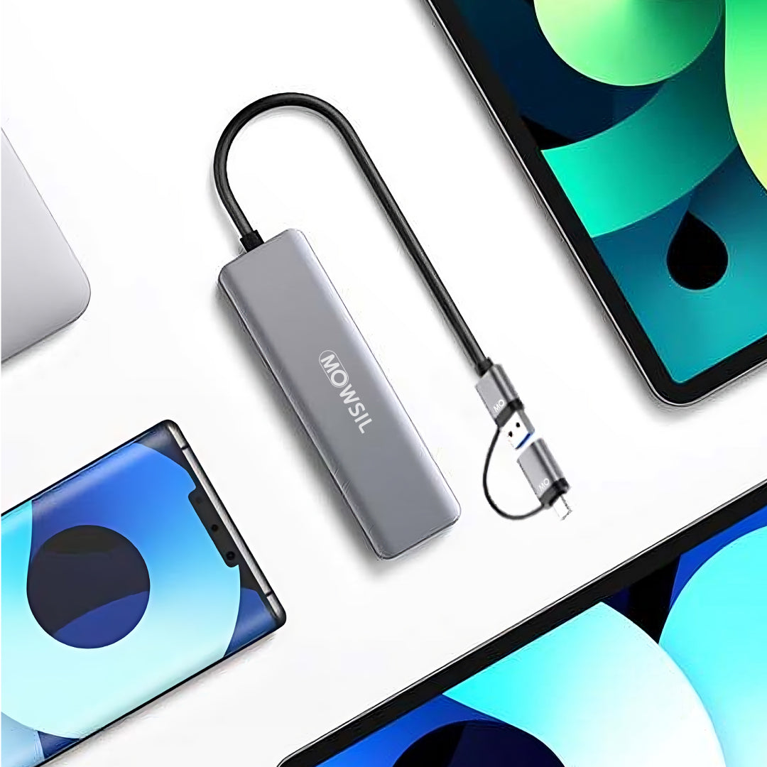 موزع موسيل من النوع C + USB 4 منافذ USB 3.0