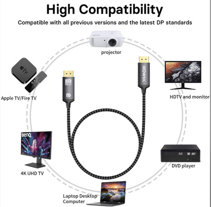 كابل موسيل دي بي 8K 60 هرتز 1.4 مضفر