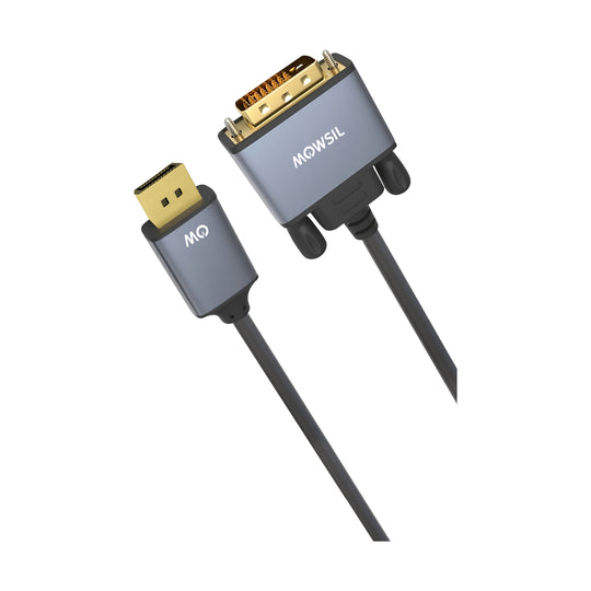 Mowsil DisplayPort to DVI-D Cable | 4K@30Hz High-Speed Adapter, Gold-Plated Male to Male | PC Monitor TV