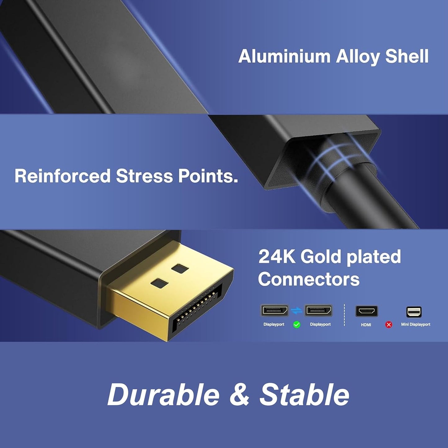 كابل Mowsil HDMI إلى DP 4K