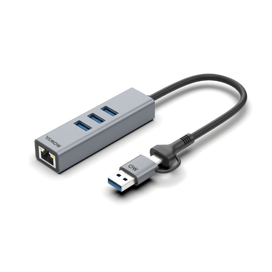 USB to LAN with 3 PORT HUB Type-C+USB