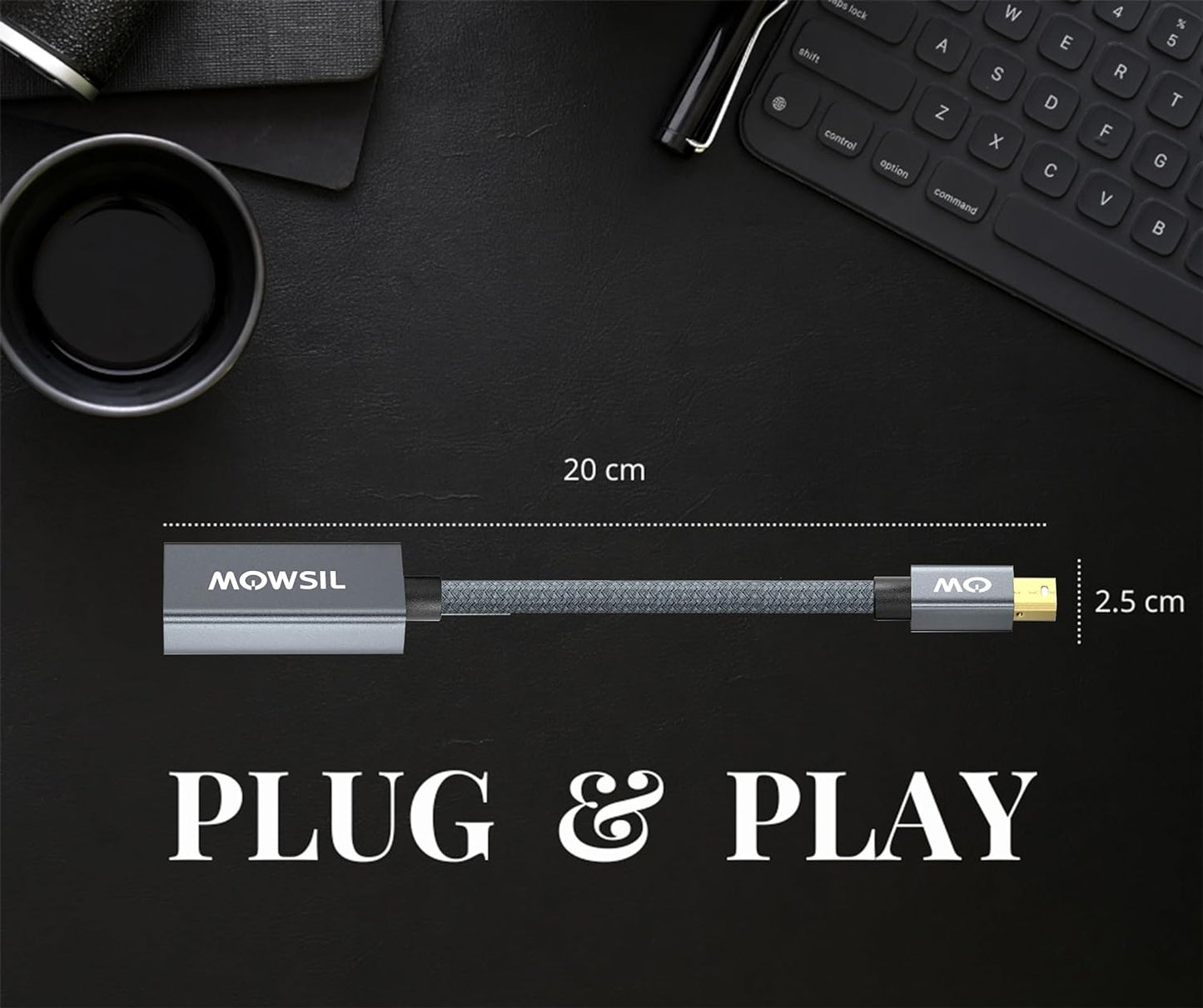 محول Mowsil Mini DisplayPort إلى DisplayPort