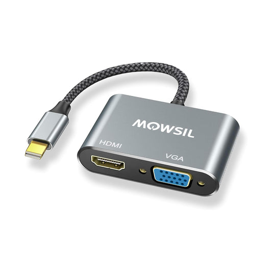 محول Mowsil Mini DP إلى VGA+HDMI