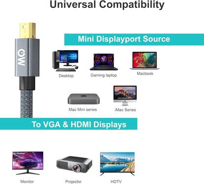 محول Mowsil Mini DP إلى VGA+HDMI