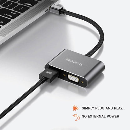 محول Mowsil Mini DP إلى VGA+HDMI
