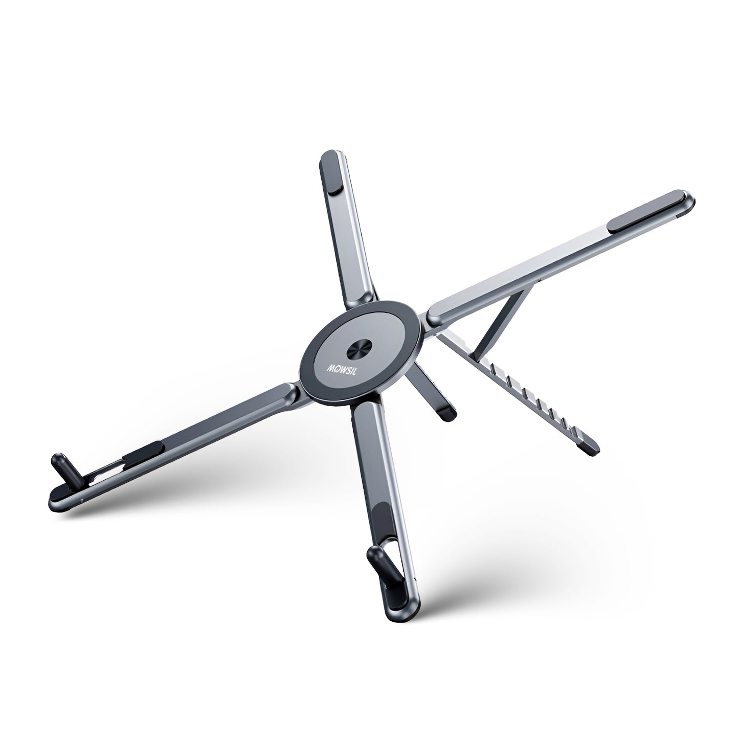 Mowsil 3-in-1 Magnetic Universal Laptop, Tablet & Phone Stand with Foldable aluminum alloy Desktop Holder, Adjustable Heights & Viewing Angles for MacBook, iPad, iPhone, Surface & More