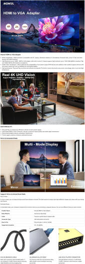 محول Mowsil HDMI إلى VGA