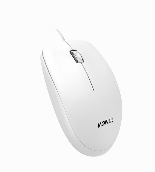 MOWSIL Wired USB Mouse White