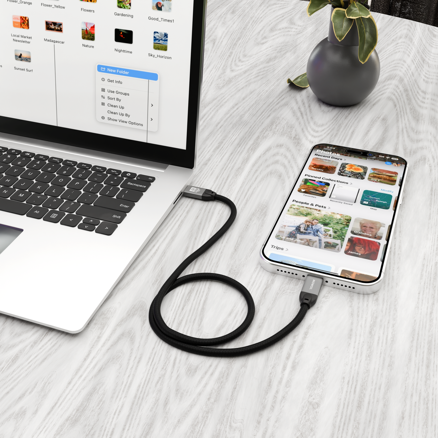 Mowsil USB-C Video Cable 4K 20Gbps 100W PD | Braided Type-C to Type-C for MacBook & iPad