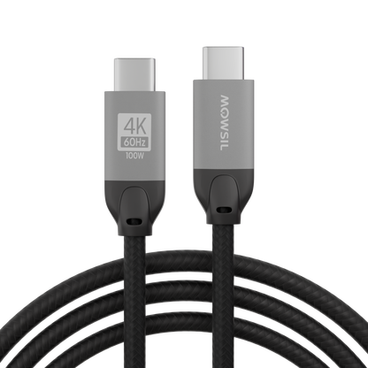 Mowsil USB-C Video Cable 4K 20Gbps 100W PD | Braided Type-C to Type-C for MacBook & iPad
