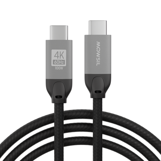 Mowsil USB-C Video Cable 4K 20Gbps 100W PD | Braided Type-C to Type-C for MacBook & iPad