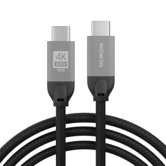 Mowsil USB-C Video Cable 4K 20Gbps 100W PD | Braided Type-C to Type-C for MacBook & iPad