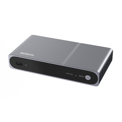 Mowsil HDMI KVM Extender over Cat6 Ethernet, 120M Long-Distance HDMI Transmission, USB-A & USB-C Keyboard & Mouse Sharing, IR Remote Control, One-to-Many Up to 253 Receivers
