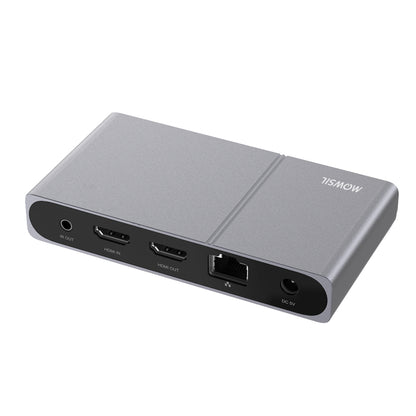 Mowsil HDMI KVM Extender over Cat6 Ethernet, 120M Long-Distance HDMI Transmission, USB-A & USB-C Keyboard & Mouse Sharing, IR Remote Control, One-to-Many Up to 253 Receivers