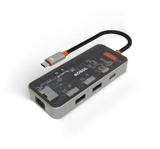 محطة إرساء موسيل ٦ في ١ بمنفذ USB-C | دقة ٤K بتردد ٦٠ هرتز، منفذ HDMI، ١٠٠ واط PD، منفذ RJ45، منفذا USB 3.0، ومنفذ بيانات USB-C | ماك بوك، آيباد 